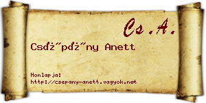 Csépány Anett névjegykártya