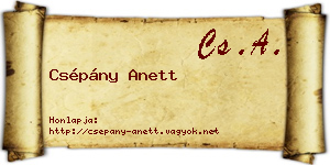 Csépány Anett névjegykártya